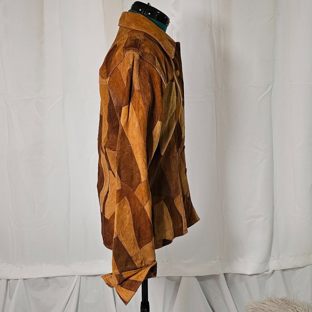 Neutral Zone Patchwork Leather Jacket Size M - image 4